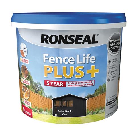 ronseal one coat fence life tudor black oak|ronseal one coat timbercare b&q.